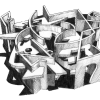 Labyrint, 15 x 20 cm, grafika