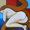 Fliegende Venus, 40 x 50 cm, l auf Leinwand 