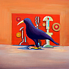 Raven, 50 x 60 cm, oil on paperboard