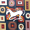 Sun horse, 80 x 80 cm, oil on canvas