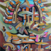 Leuchtendes Labyrinth, 50 x 40 cm, kolorierte Zeichnung