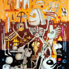 Toten Tanz, 50 x 40 cm, kolorierte Zeichnung