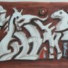 Biele kone, 15 x 20 cm, kresba na papier